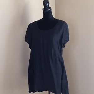Linen black tunic top/dress size Medium fits Large